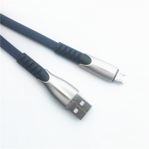 KPS-1001CB Micro Custom hordozható 1m 2A-os cinkötvözet Szövésű mikro-USB-kábel